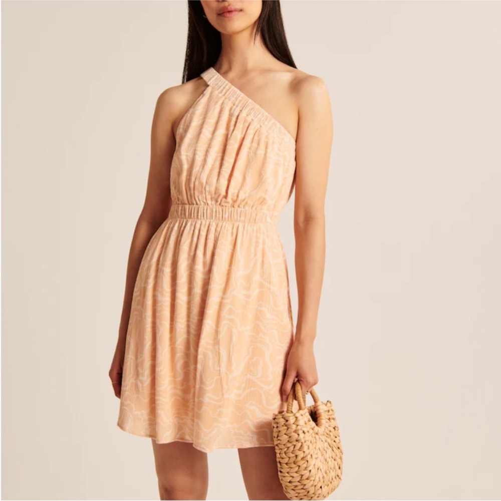 Abercrombie & Fitch One Shoulder Asymmetrical Scrunchie Dress size XL